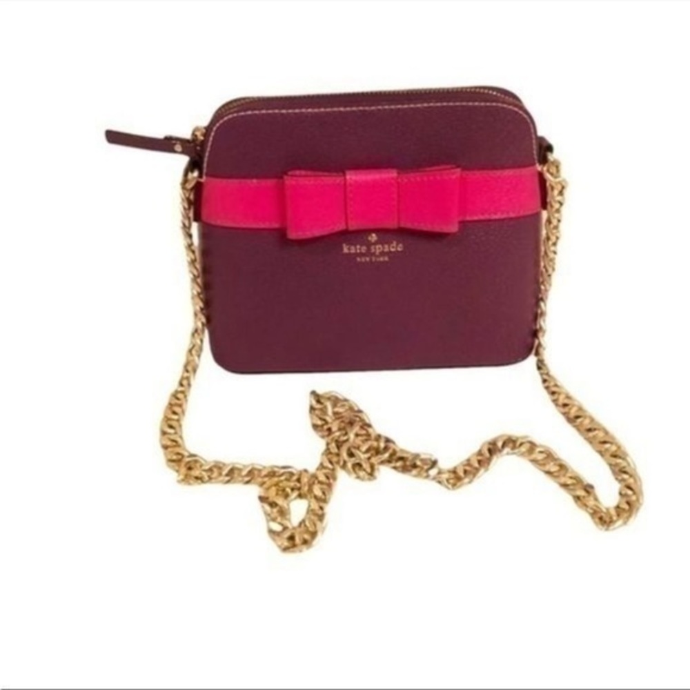 KATE SPADE Purple Chain Strap Bow Crossbody Bag